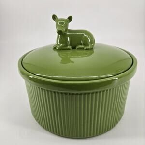 Martha Stewart Green Farmhouse Cow Handle 9" Casserole Dish